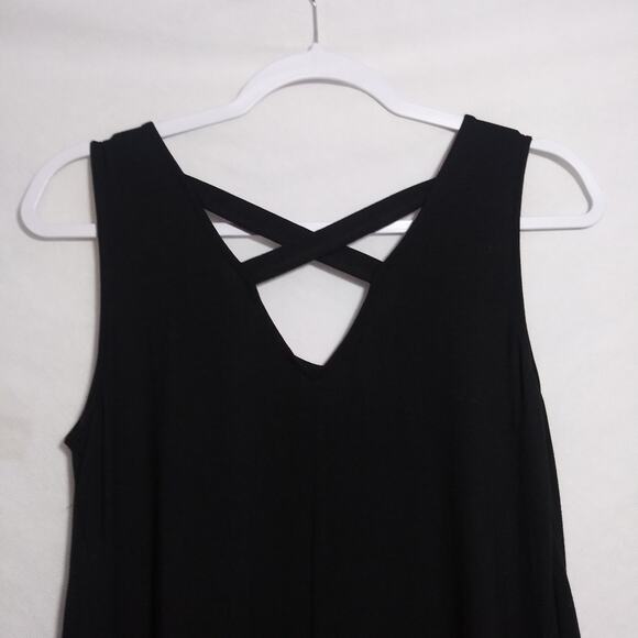 Style & Co Deep Black Sleeveless Dress Criss Cross Back Petite Size PM - Picture 9 of 9